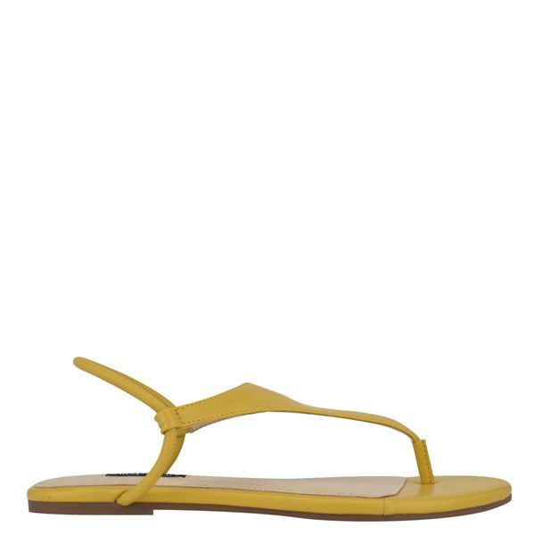Nine West Braydin Stretch Yellow Flat Sandals | South Africa 75Q56-5R92